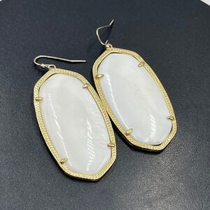 Kendra Scott Danielle Ivory Pearl Earrings Gold Tone Dangle Earrings